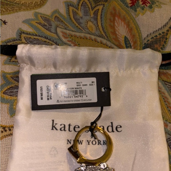 Kate Spade New York Minute Car Charm Ring Size 7 NWT - Picture 6 of 6